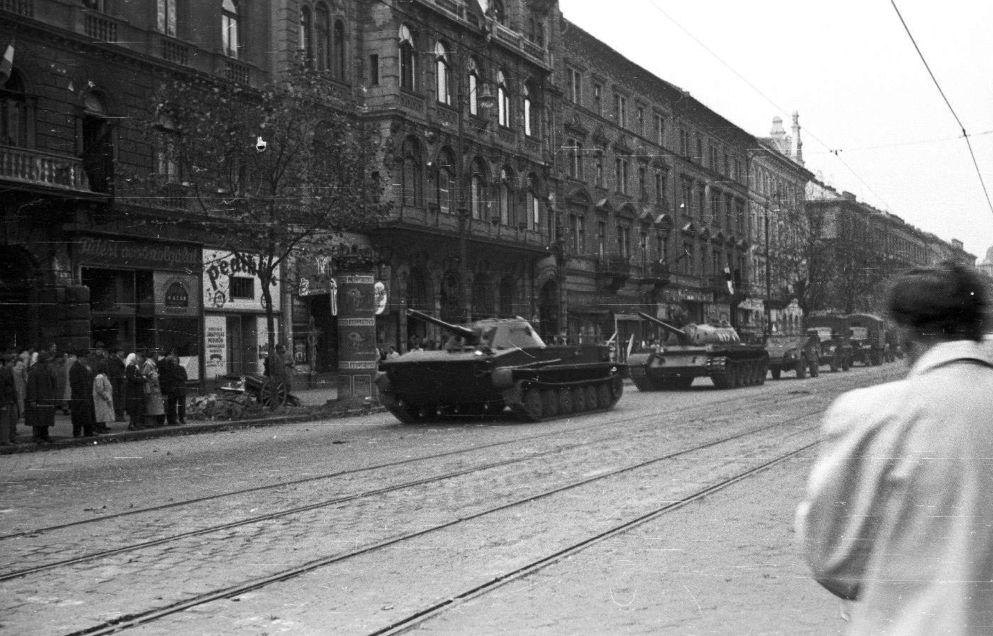 pt-76 leads soviet armored column in hungarian revolution of 1956