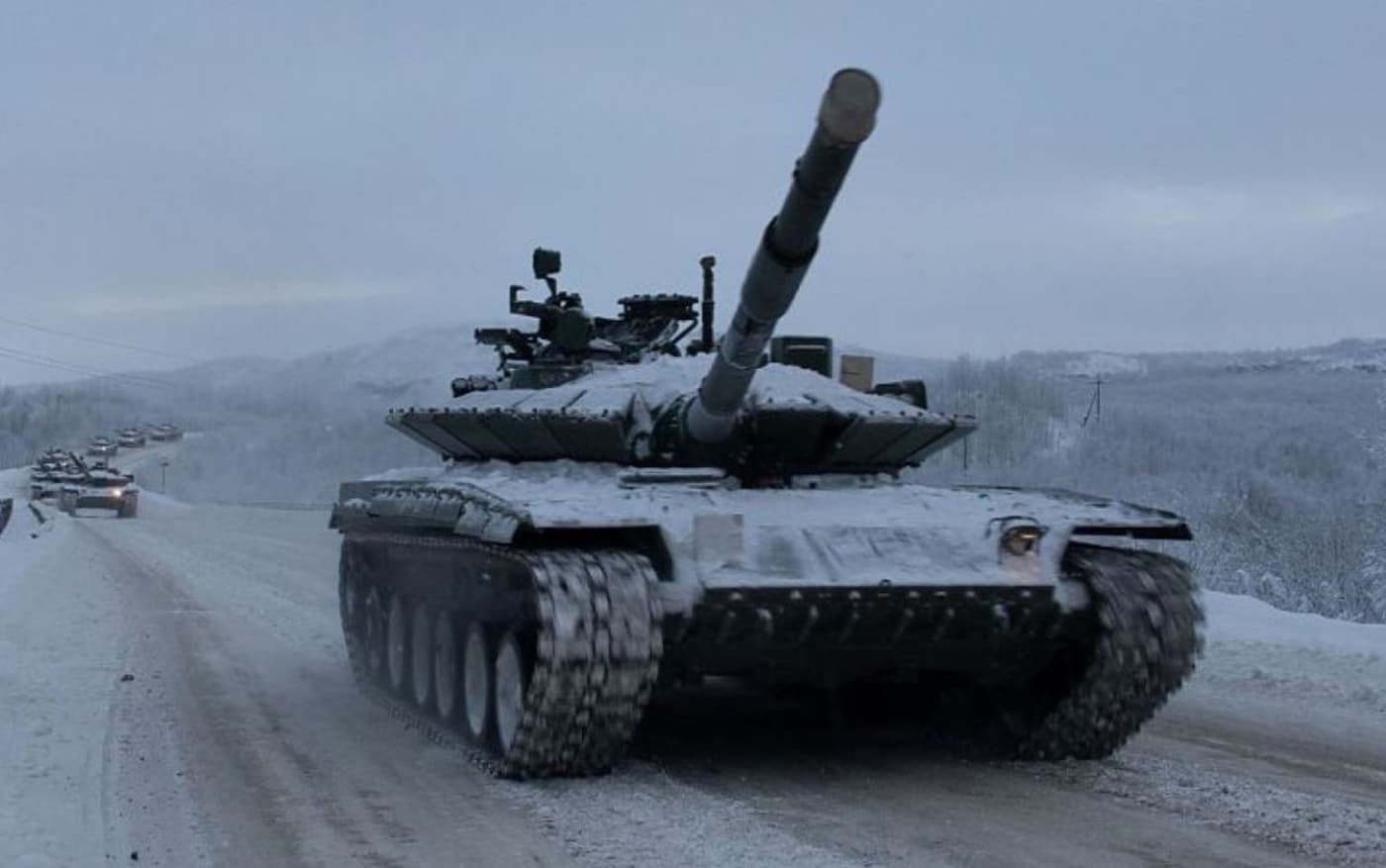 t-80 bvm tank in the arctic circle