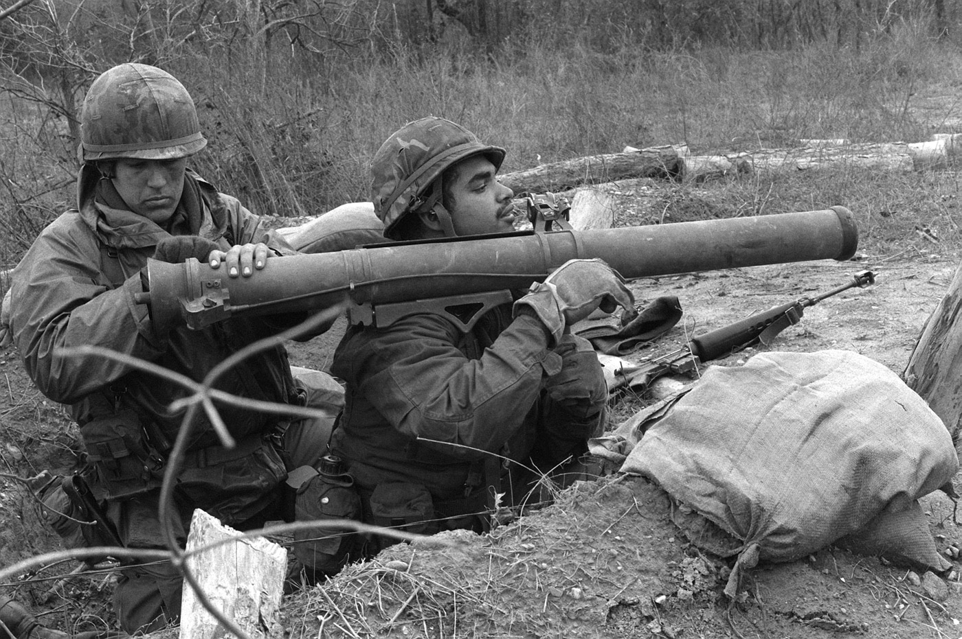 us soldiers with m-67 recoilless rifle