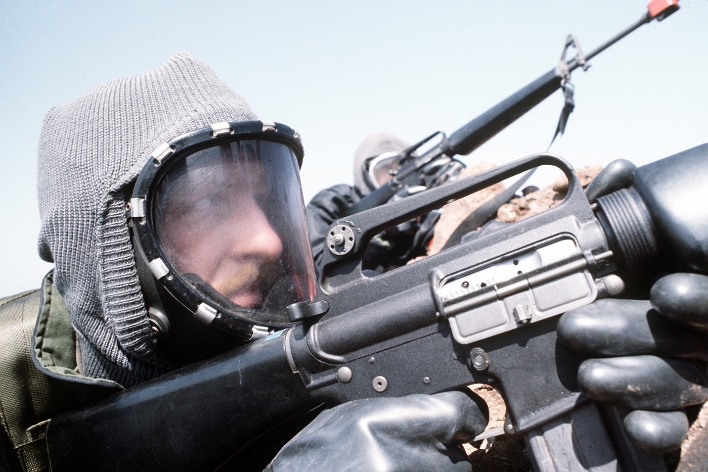 usaf airman with slick sided m16