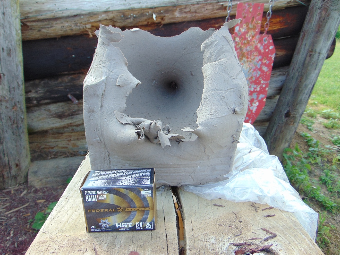 9mm bullet in clay