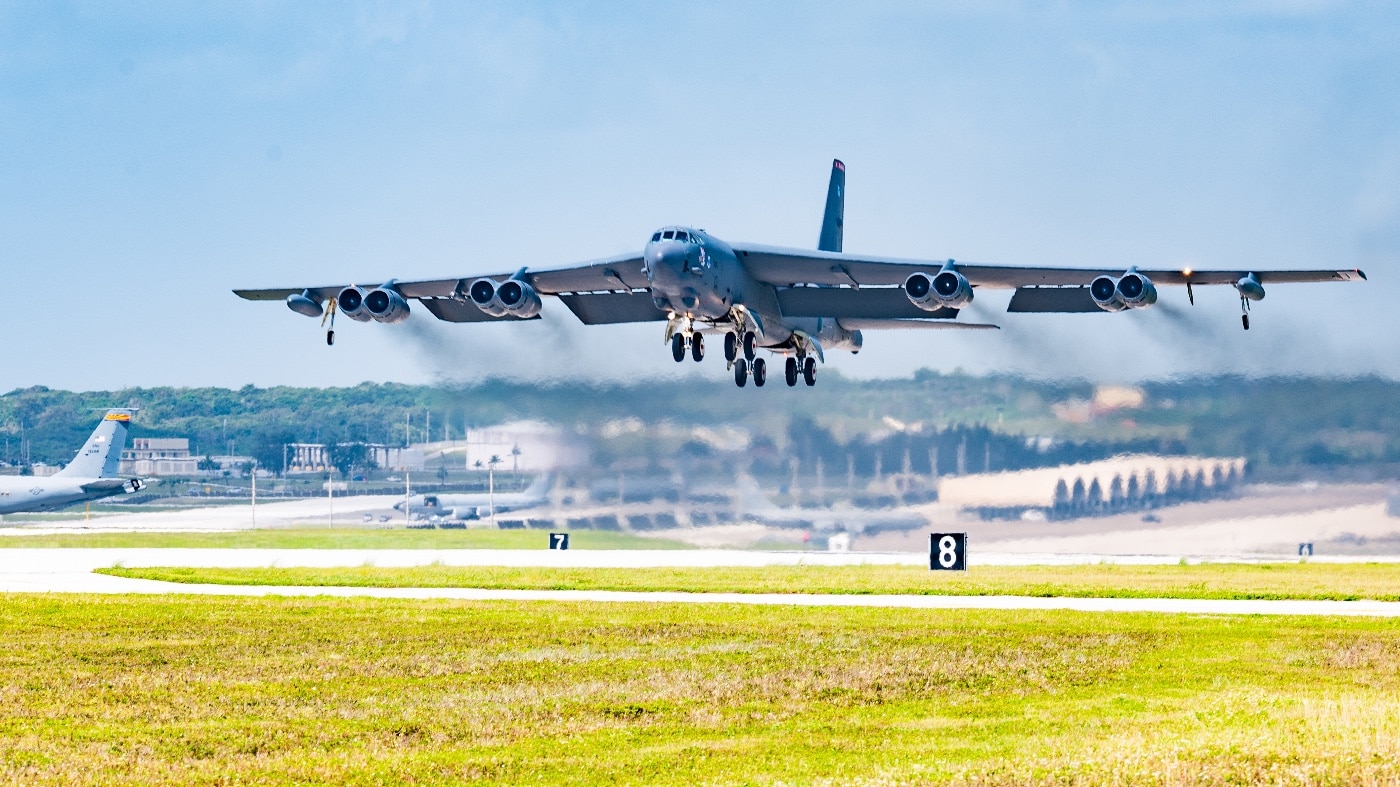 b-52 taking off from guam in 2023