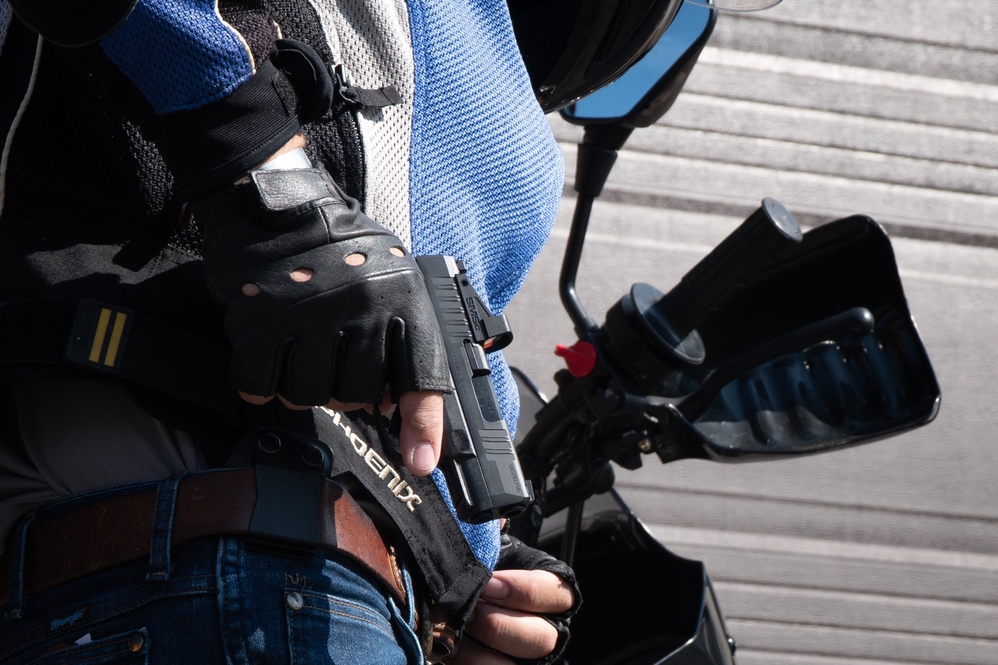 carrying a handgun on a motorcycle