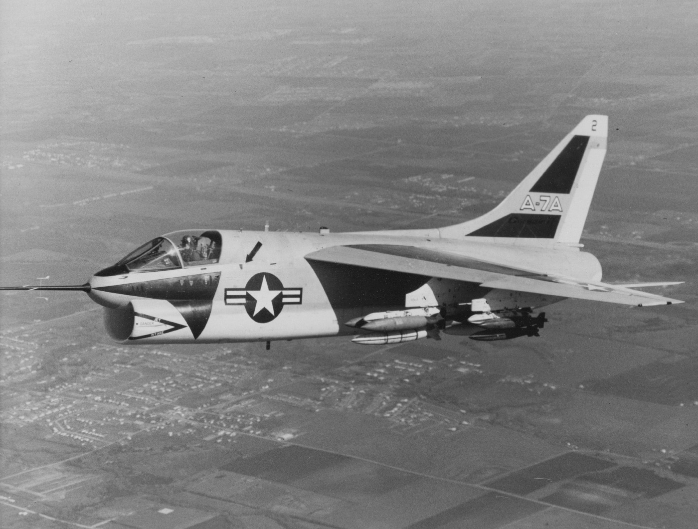 early a-7a corsair ii plane