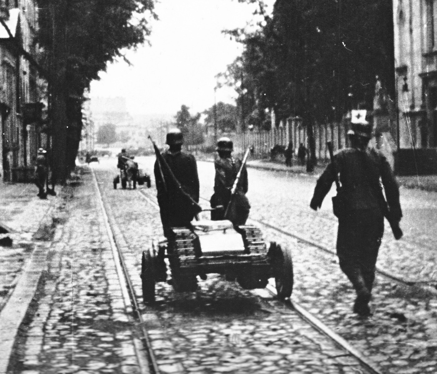 goliath on a trailer on the eastern front