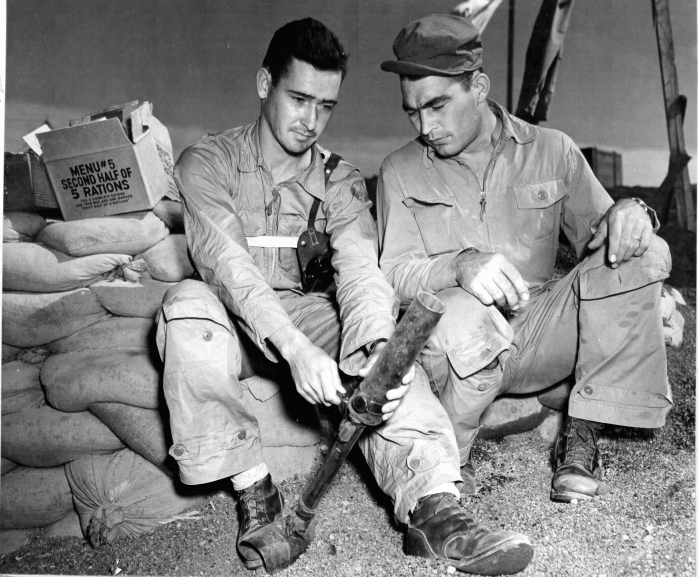 japanese knee mortar on iwo jima