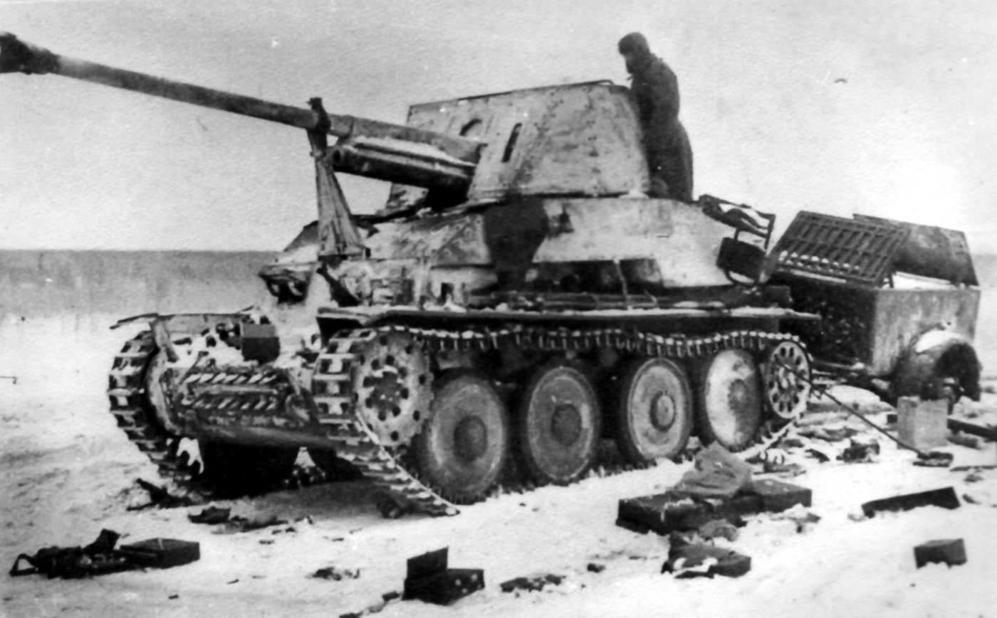 marder iii ausf in russian winter snow