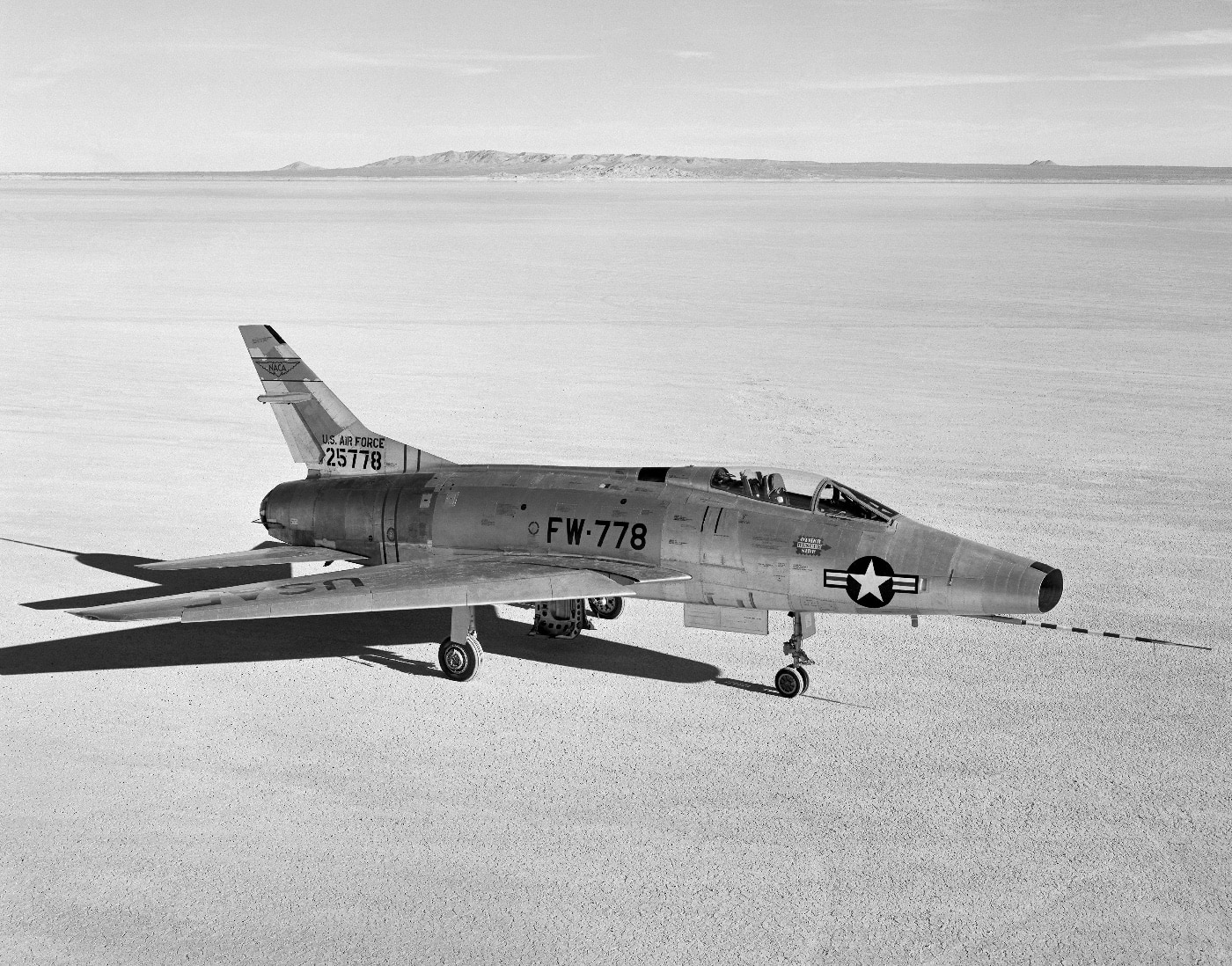 f-100a super sabre at naca high speed flight testing station