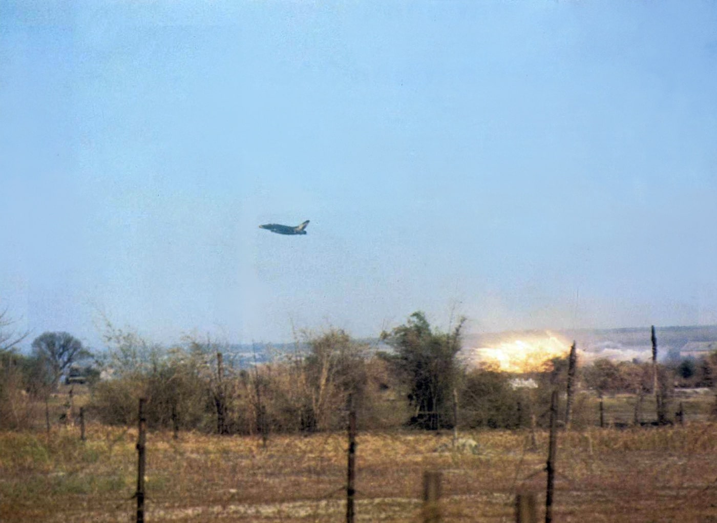 f-100d drops bomb in vietnam during war 1968