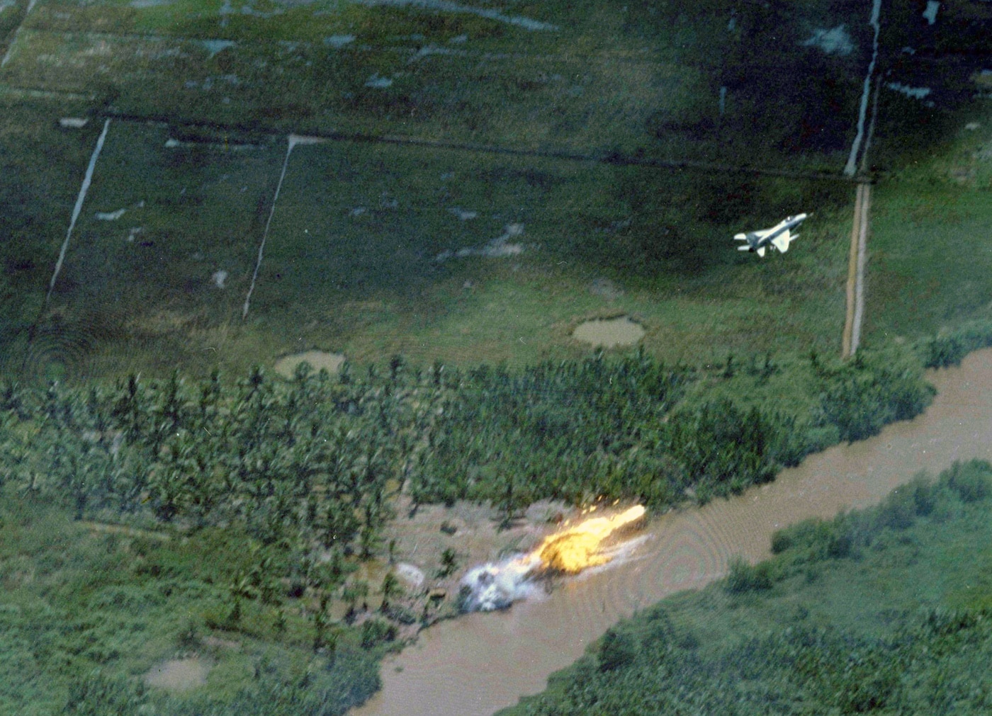 f-100d drops naplm on viet cong position in march 1966