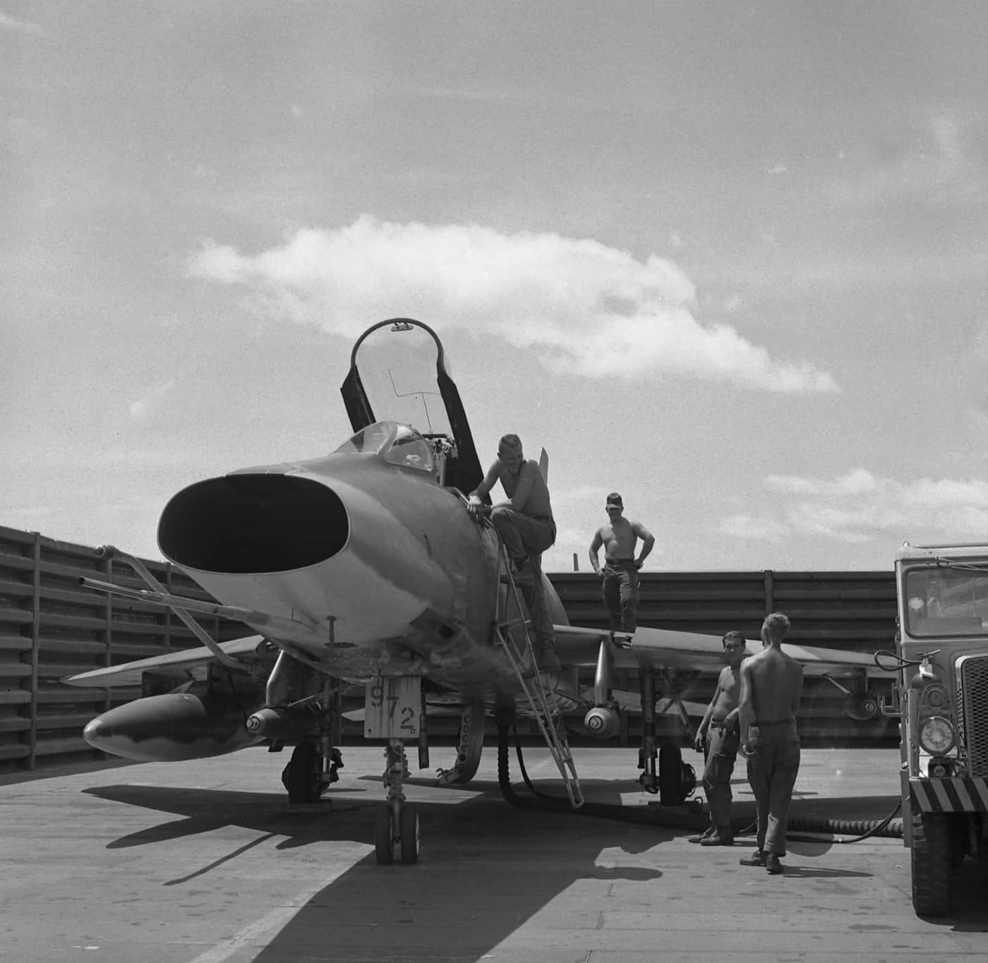 iowa air national guard f-100 super sabre in phu cat air base south vietnam 1968