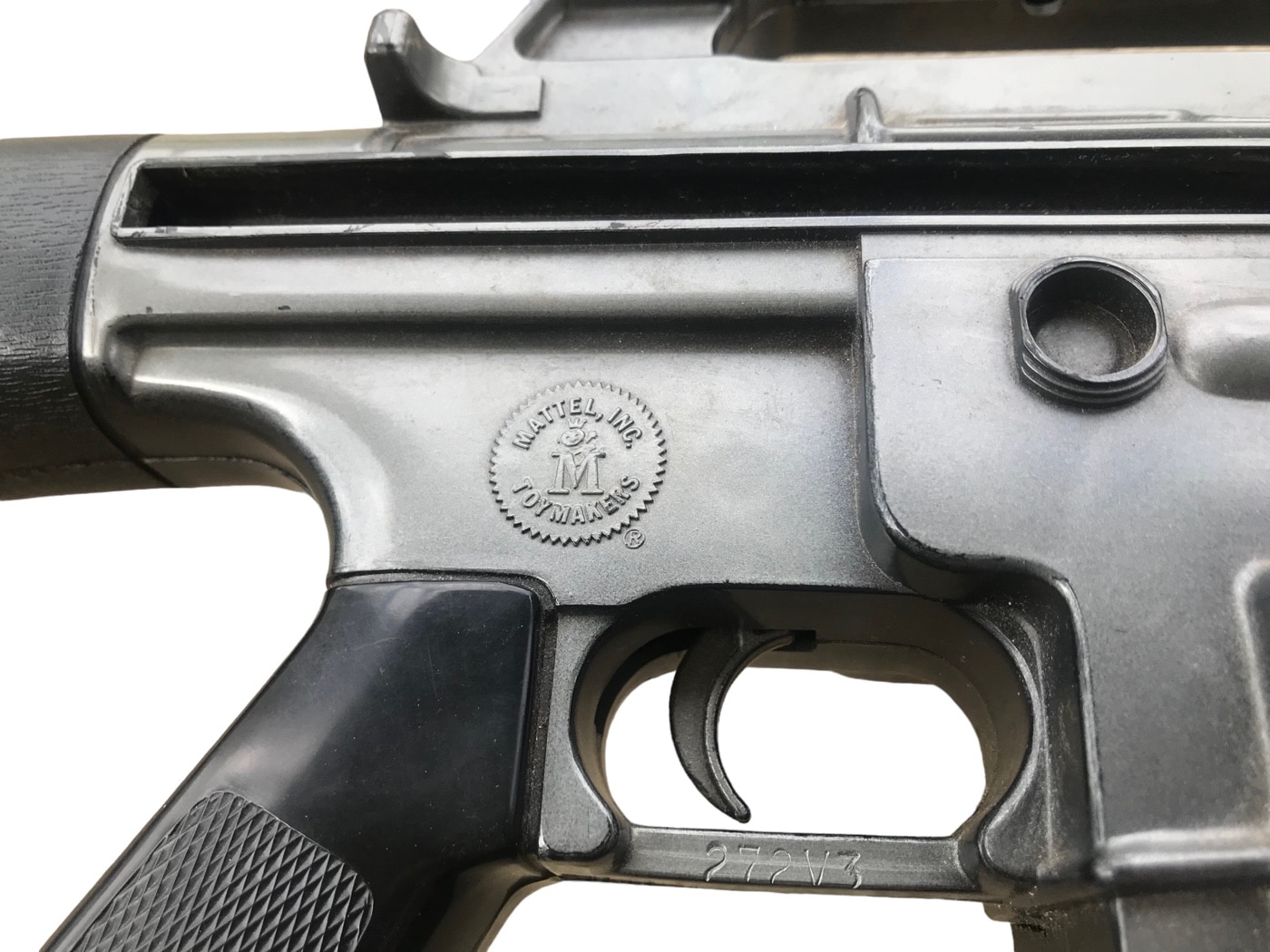 mattel logo on the marauder rifle toy gun
