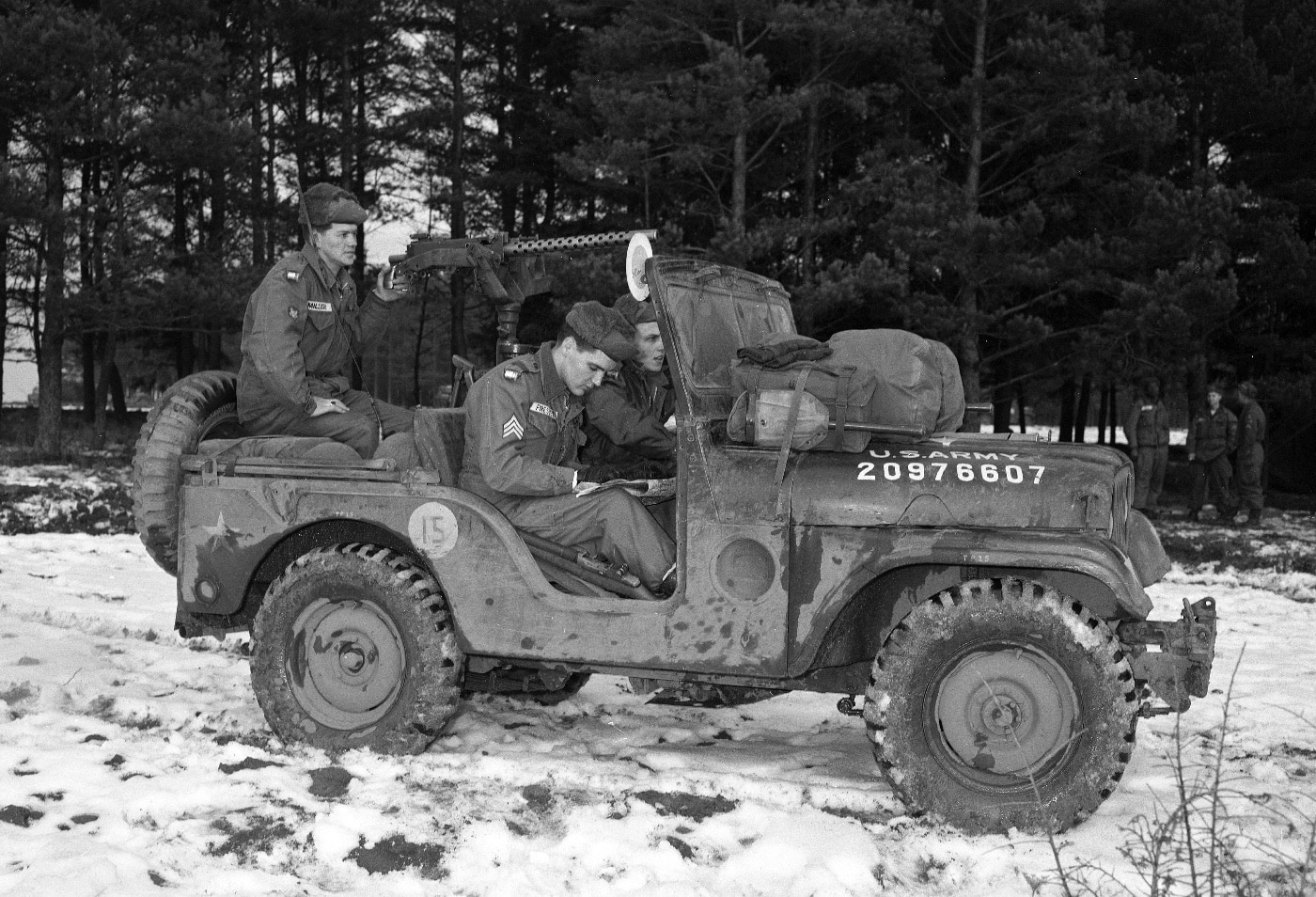 sgt elvis presley in us army west germany in m38a1 recon jeep