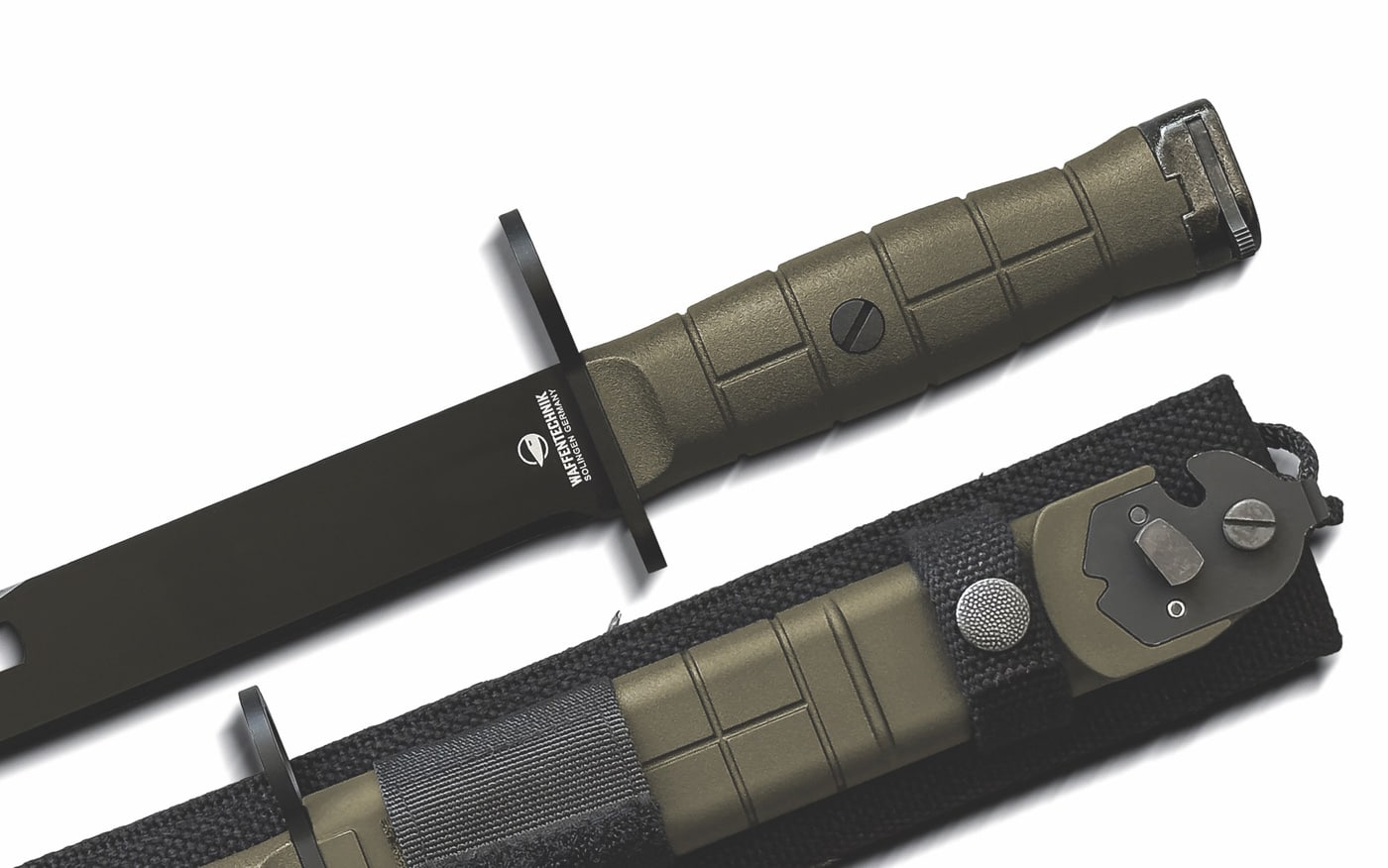 waffentechnik b2k bayonet review od green knife handle sheath wire cutter