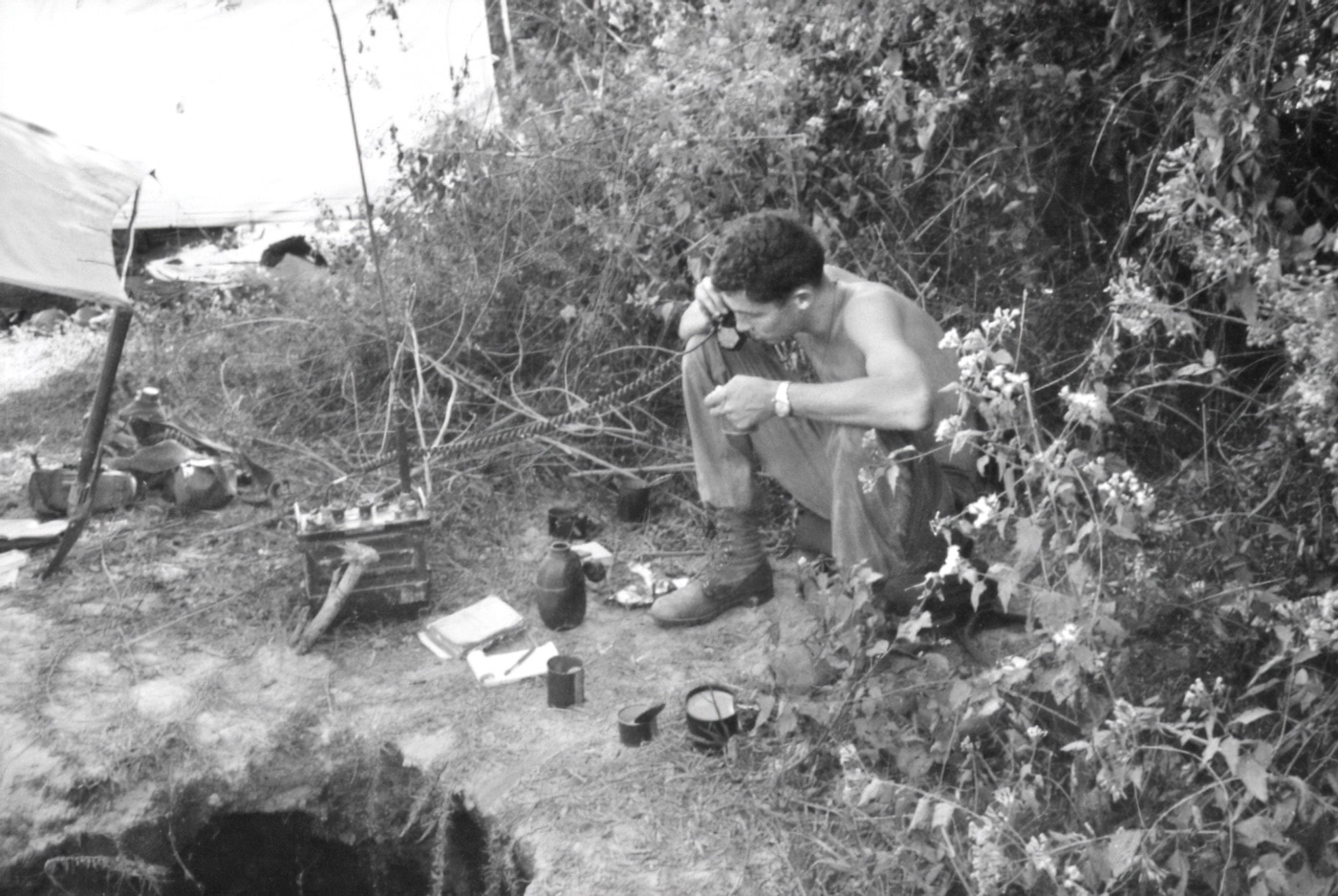 Although their numbers were limited, Kiwi combat troops were involved in the Vietnam War. Shown here is a New Zealand artillery observed embedded with Australian infantry. His role was to call in fire support missions from his artillery unit. His presence proves this was more than just an American war in Vietnam. 