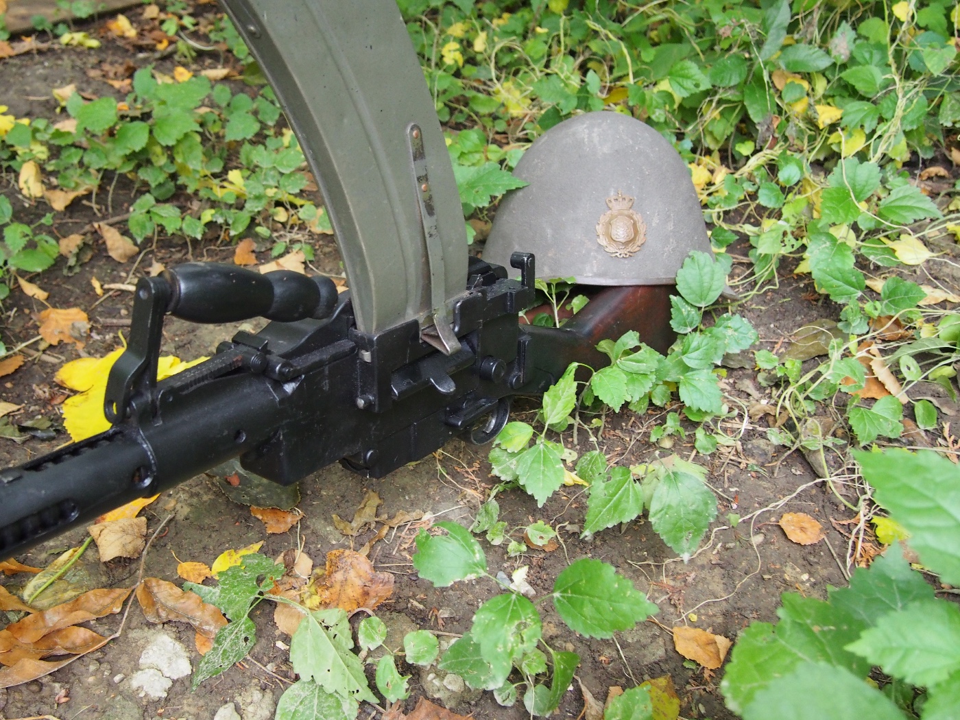 close up photo of Madsen MG and magazine