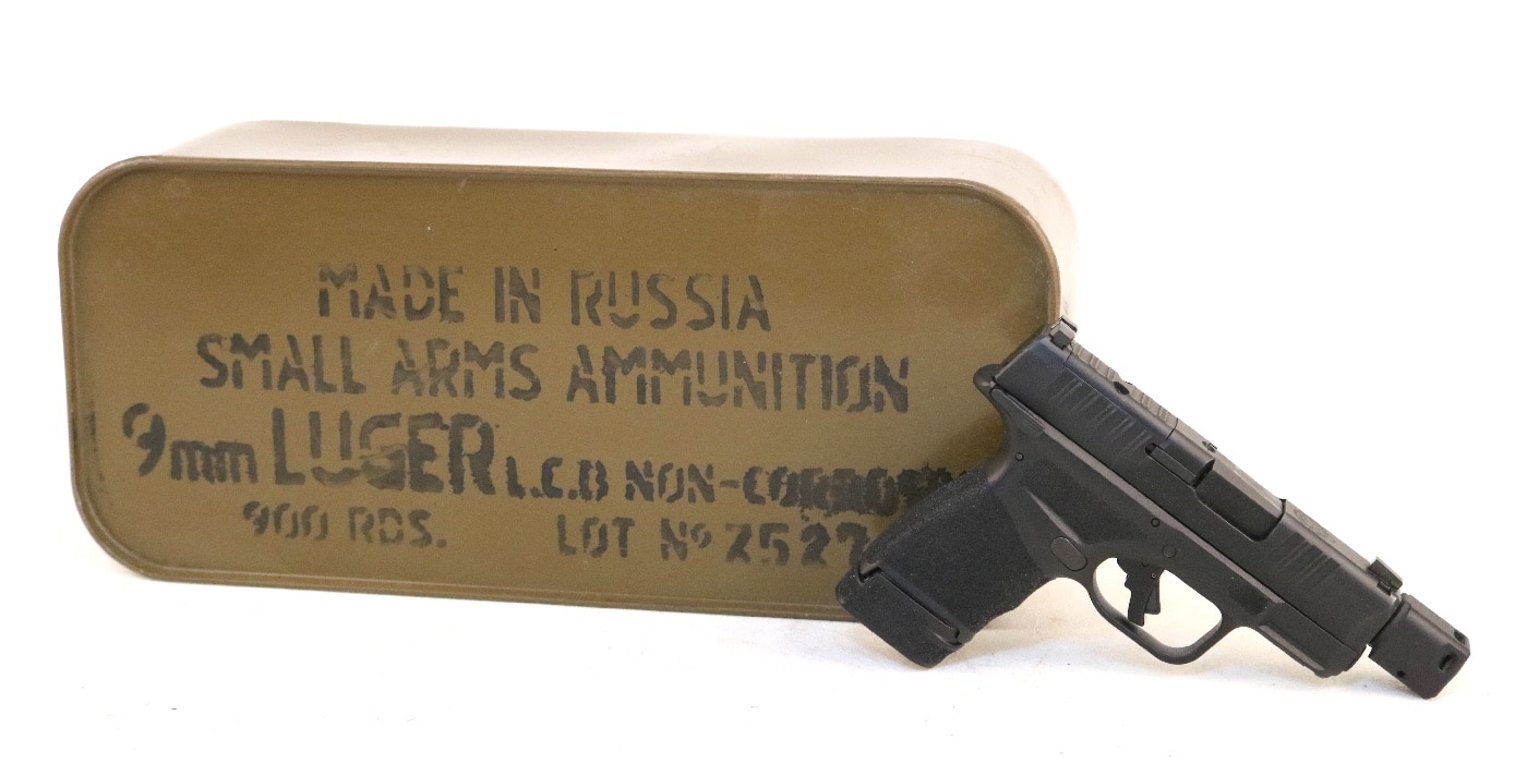 In this photo, the author shows an option for storying ammo in bulk. You can get a lot of ammo — and keep your ammunition dry — by purchasing factory sealed containers. This sealed package contains a lot of ammunition inside: 900 number of rounds. For various types of ammunition, to buy in bulk can save you money up front and ensures the proper ammunition storage.