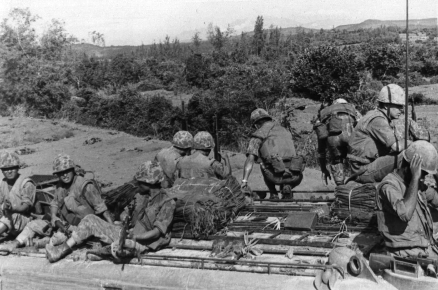 In this photo, South Korean Marines ride an AMTRAC during Operation Dragon Fire. An AMTRAC is also known as a landing vehicle tracked. It is an amphibious vehicle used by the United States Marine Corps. As an armored fighting vehicle, it acts similar to a M113 armored personnel carrier, but it is much larger. More soldiers, equipment and other gear can be safely transported in one.