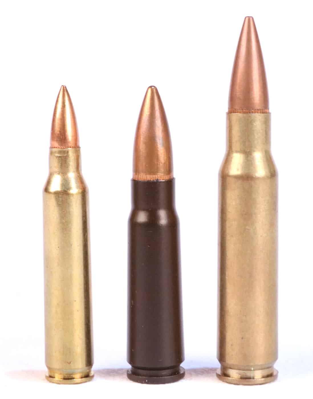 In this photo, we see SKS ammunition compared to the .308 and 5.56 ammo. Ammunition is the material fired, scattered, dropped, or detonated from any weapon or weapon system. Ammunition is both expendable weapons and the component parts of other weapons that create the effect on a target.