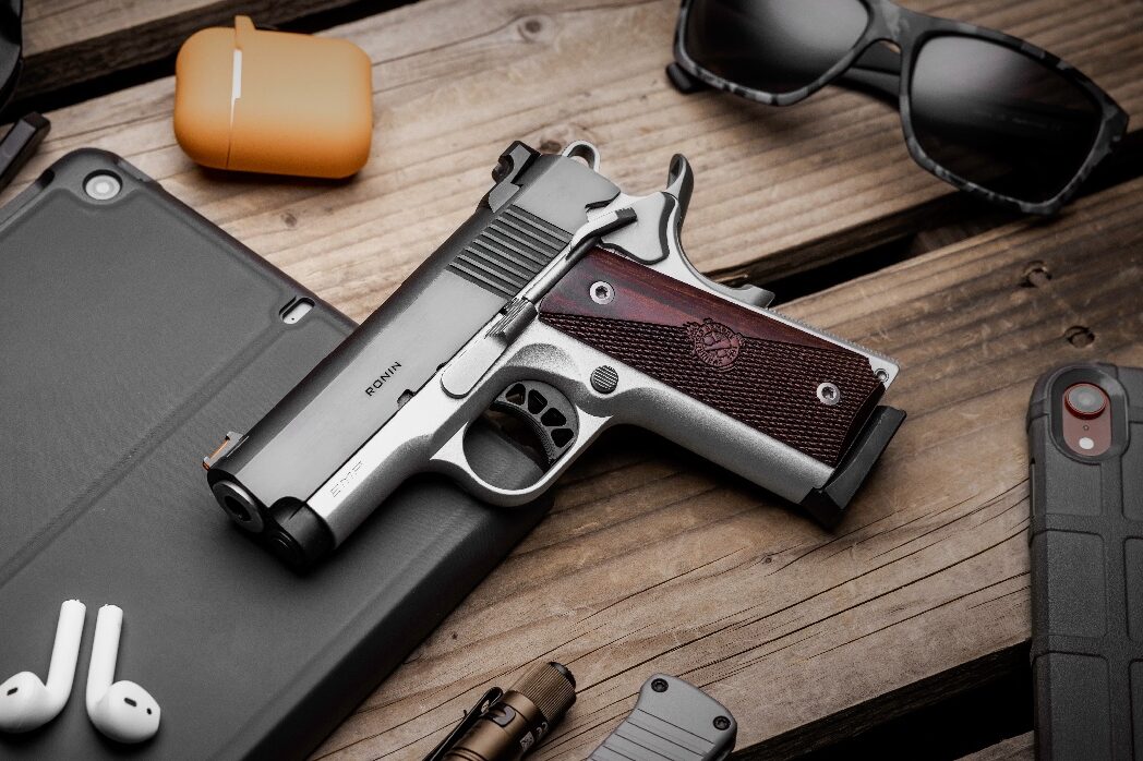 In this image, we see a Springfield Armory Ronin EMP 1911 9mm pistol.