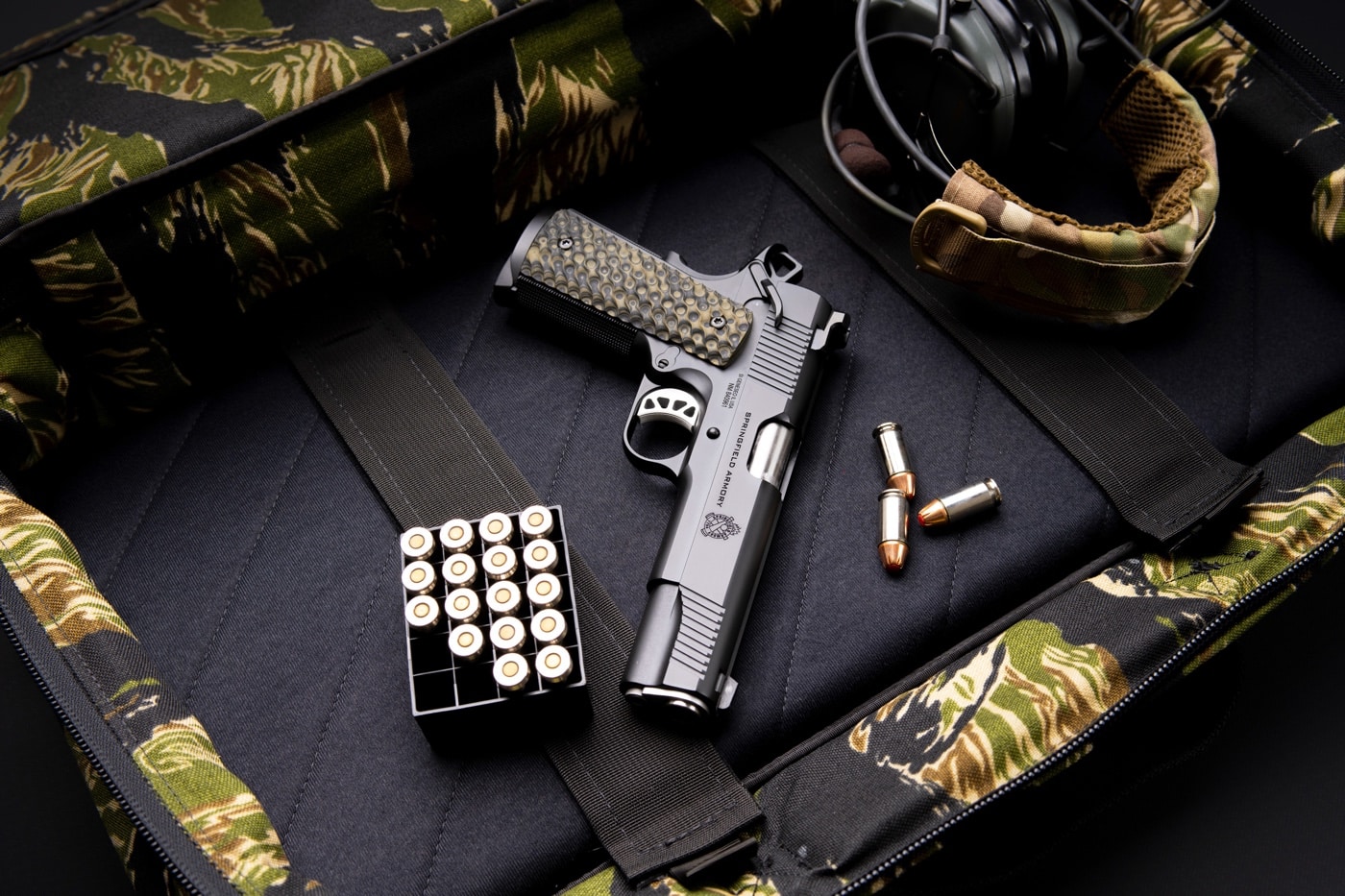 In this photo, the new Springfield Armory TRP is shown in condition 1. The hammer is cocked and it is ready to fire as soon as the manual thumb safety is deactivated. Most firearms instructors, including the author Massad Ayoob, prefer condition one. The 1911 platform is often considered superior to striker fired pistols like the Glock. 