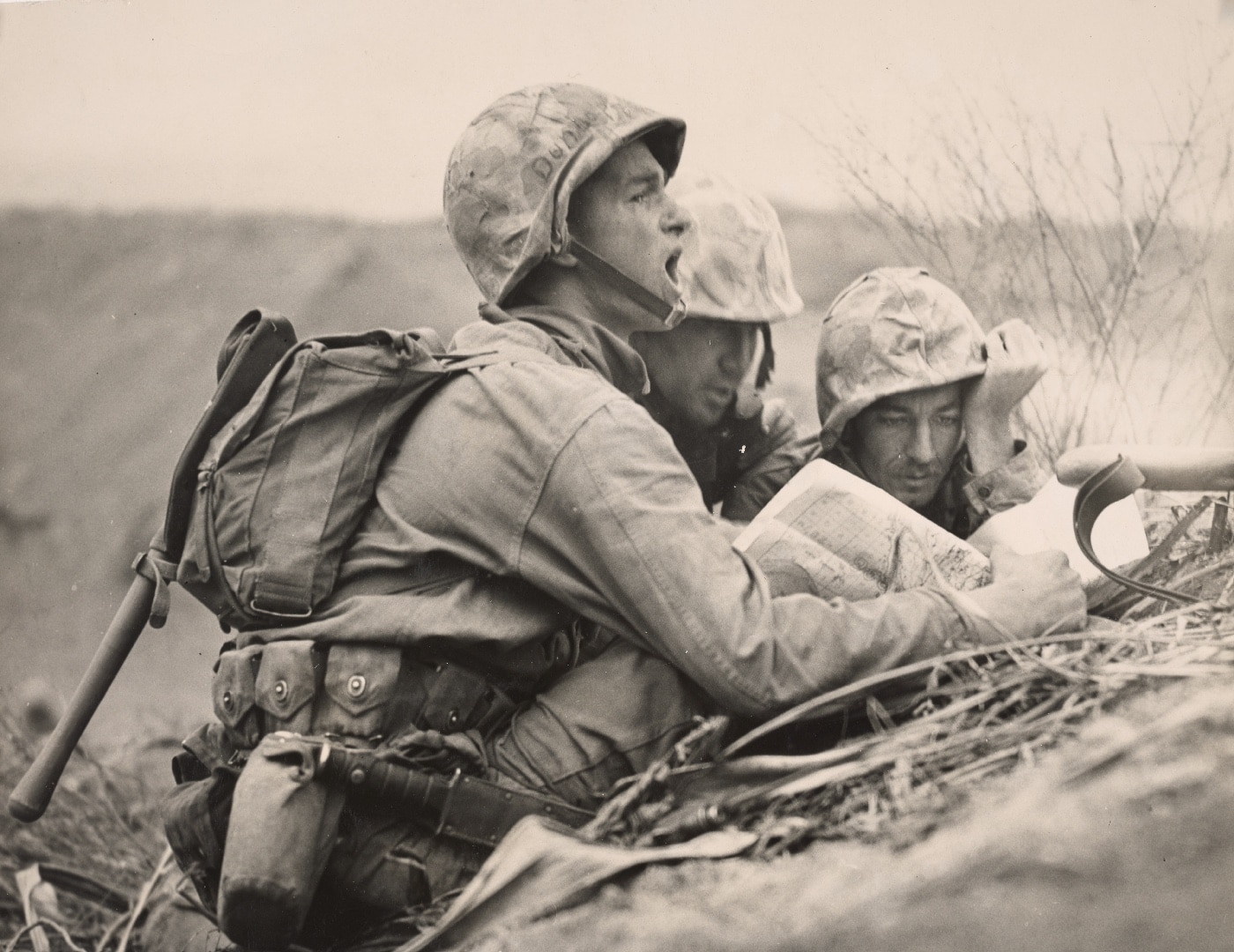 Marine spotters in a forward OP located an enemy machine gun nest and call in artillery and mortar fire. Image: Cpl. John T. Dreyfuss/U.S. Marine Corps
