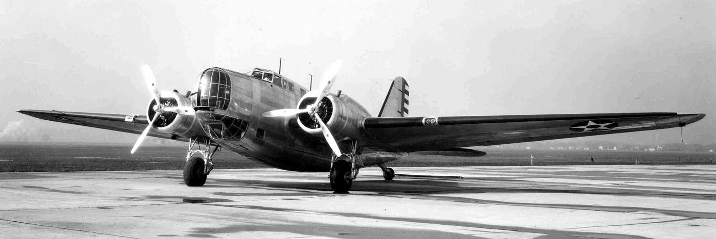 In this photo is the prototype Douglas DB-2. Functionally similar to the B-18A, the company experimented with the inclusion of a powered nose turret that promised better defensive use of the .30-caliber machine gun. Ultimately, the new turret experiment did not work out and no models we produced with it.