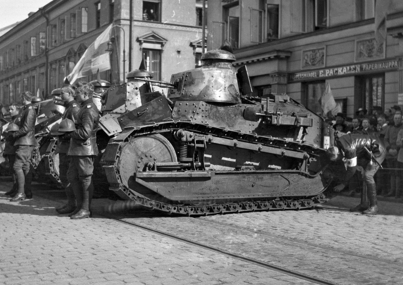 Finnish Defense Forces with Renault FT tanks in 1920