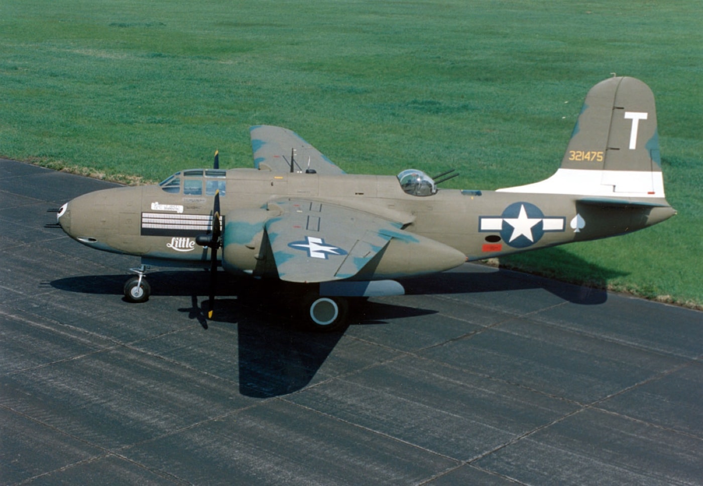 In this 1961 photo, the "Little Joe" A-20G is shown at an airport. The plane was donated to the National Museum of the US Air Force by an insurance company in Chicago Illinois. 