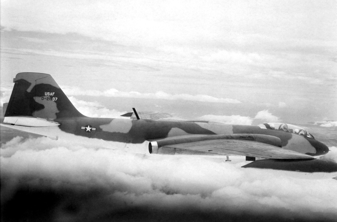 This Martin B-57 is on an attack mission in Vietnam during 1967.