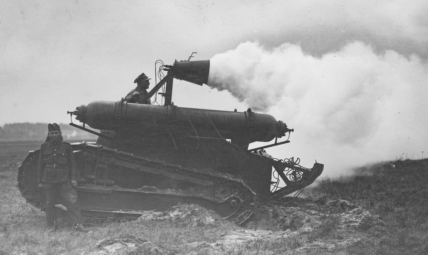 Renault FT tank converted to create smoke screens