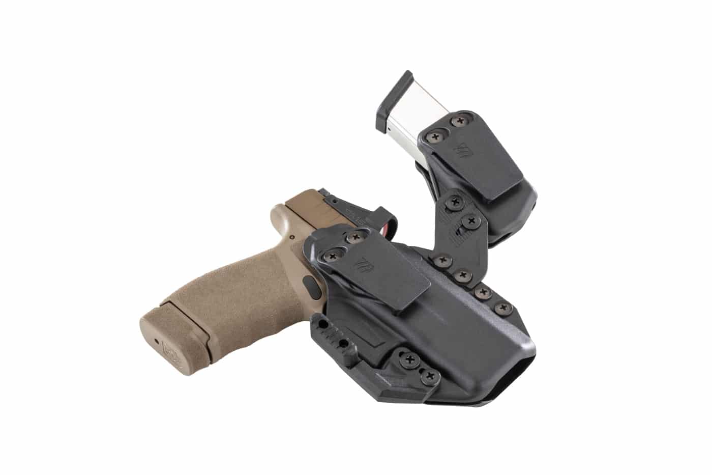 empty Blackhawk Stache holster with Hellcat Pro FDE