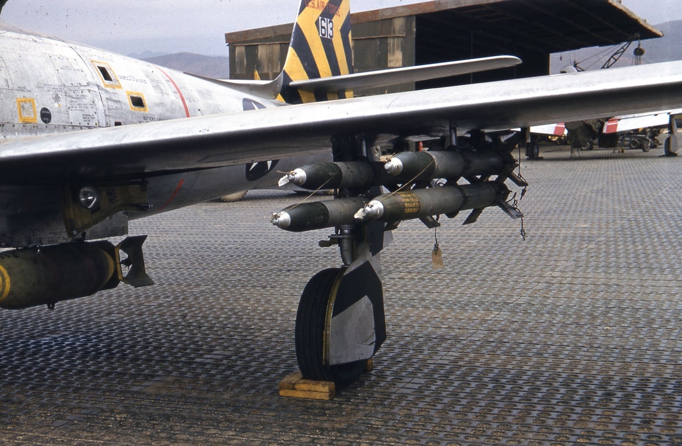 F-84 armed with bomb and rockets in Korea