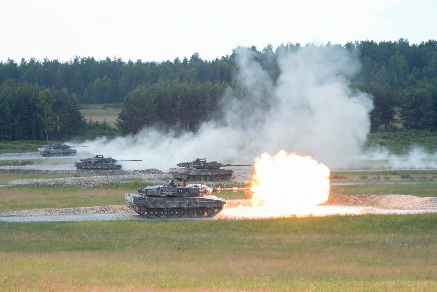 German Leopard 2A6 in live fire training