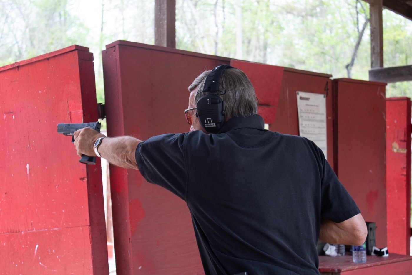 Massad Ayoob shooting XDm in training class