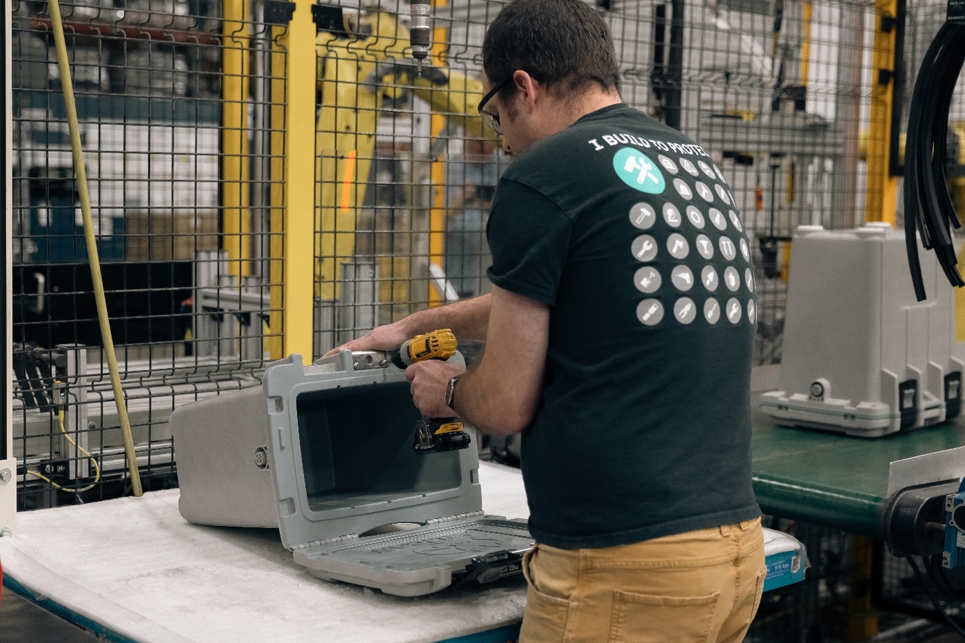 A Pelican Cooler being assembled in So. Deerfield, MA