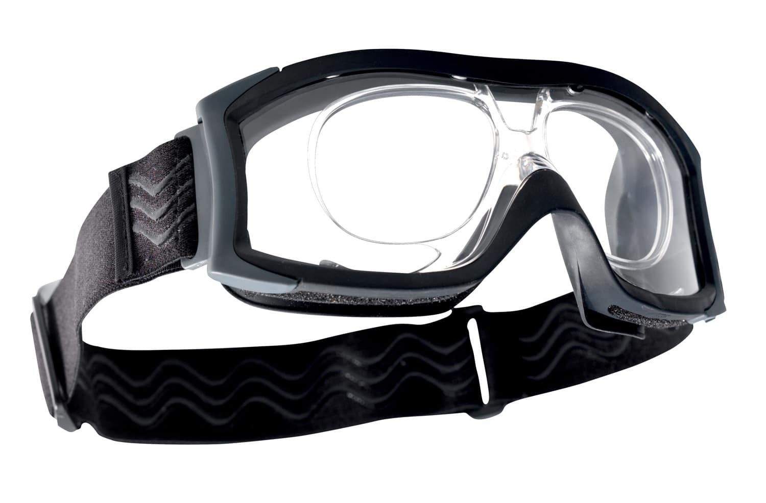 Bolle goggles are compatible with corrective lenses as shown here. This is an important feature for anyone on a tactical team or in the military.