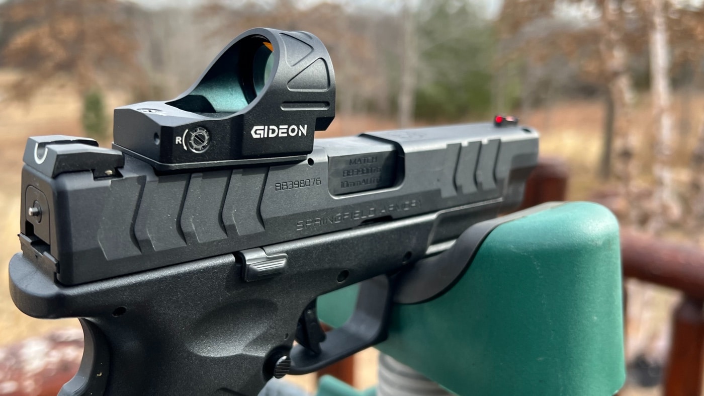 Gideon Omega review red dot sight mounted on xd-m elite