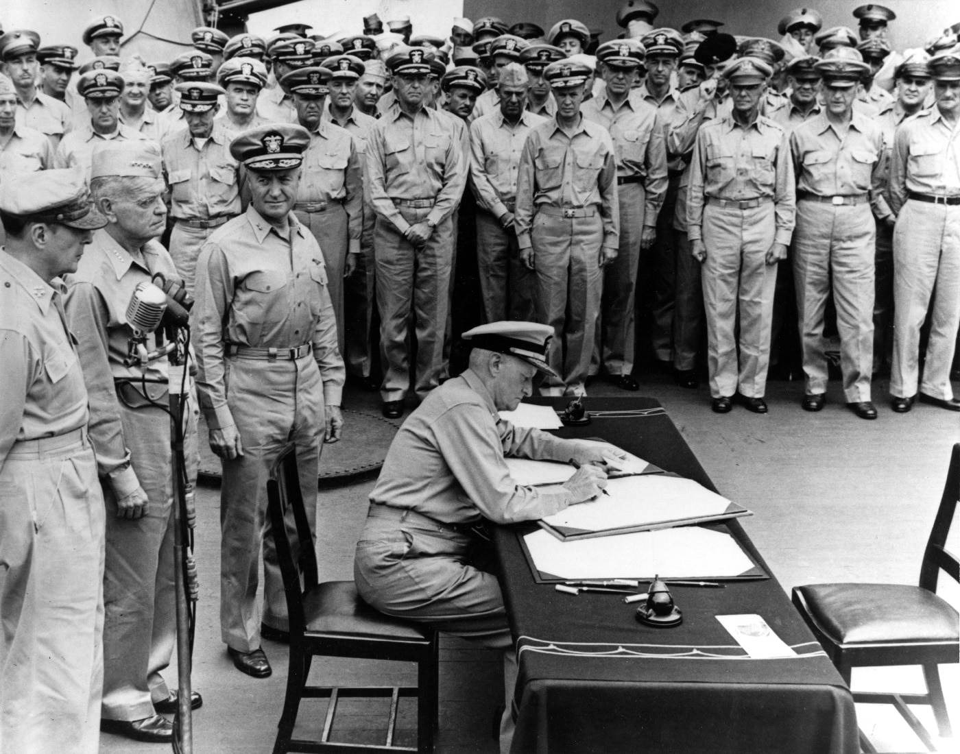 Japan surrenders on deck of USS Missouri
