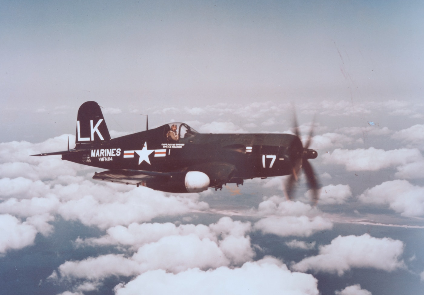 USMC F4U Corsair flying Cherry Point NC