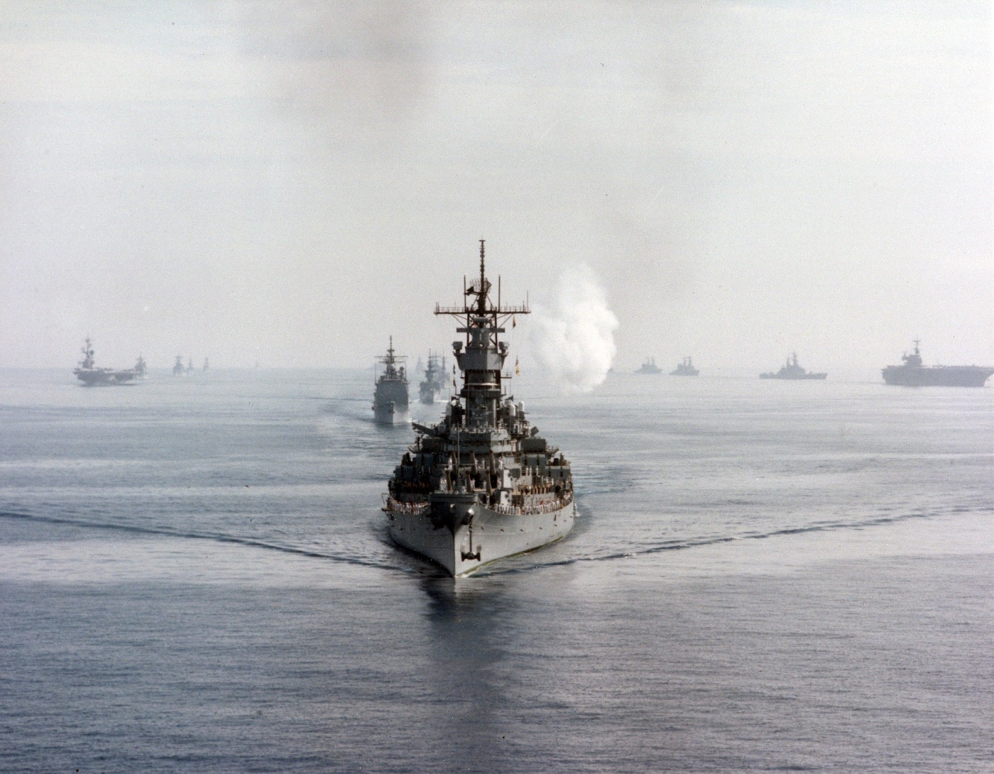 USS Iowa and three battle groups enter Augusta Bay Sicily