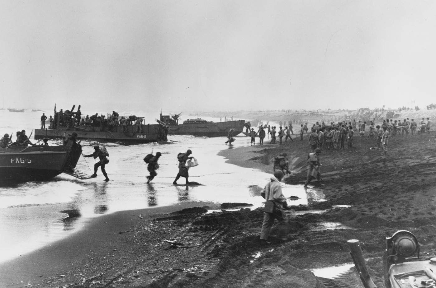 American troops landing on Attu Island during the Aleutian Islands campaign
