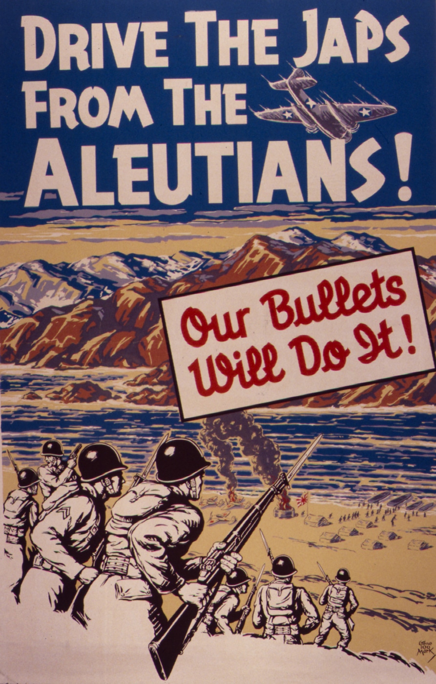 Drive the Japs from the Aleutians war bond poster World War II