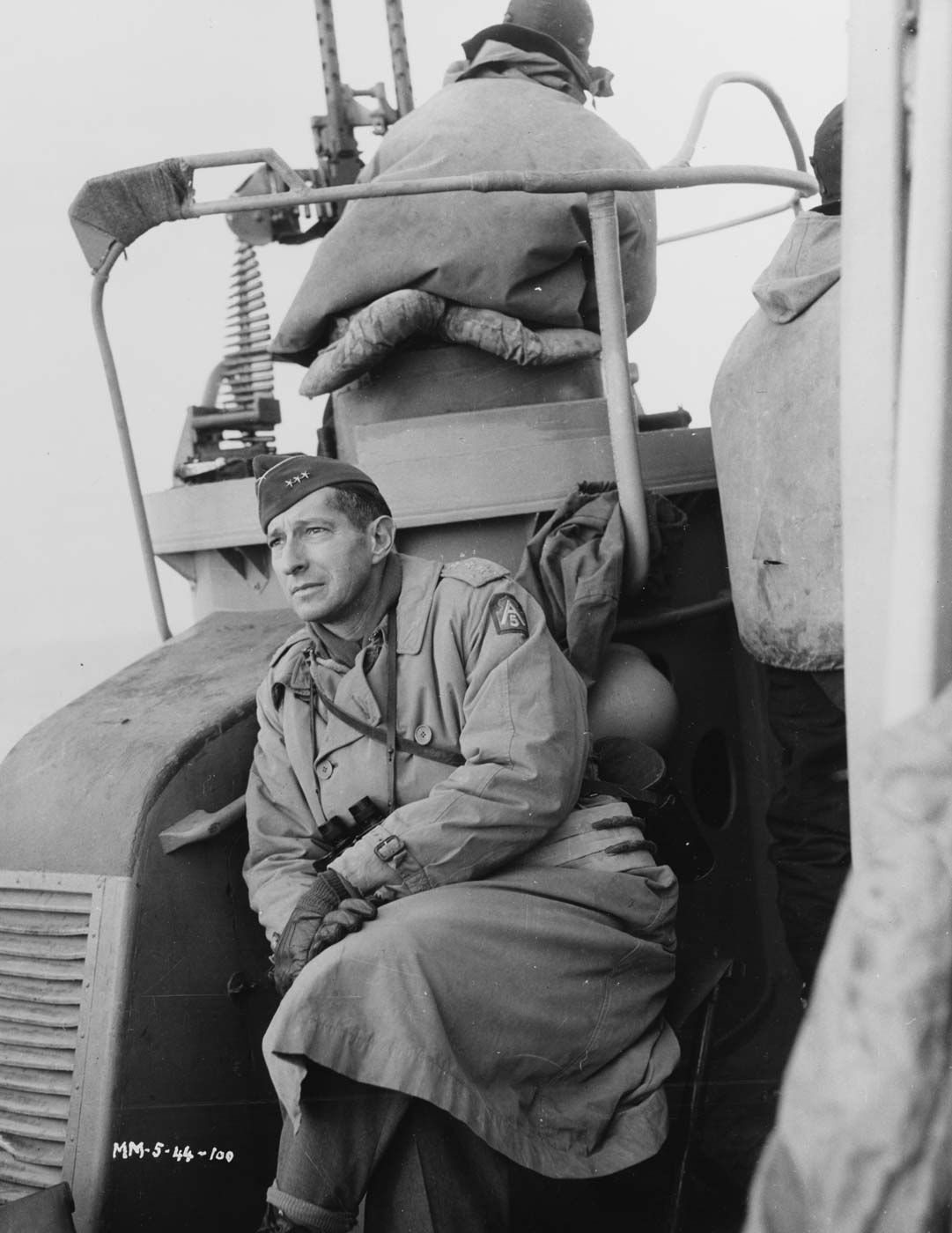 LT Gen Mark W Clark US Army 5th Army Anzio beachhead on PT boat