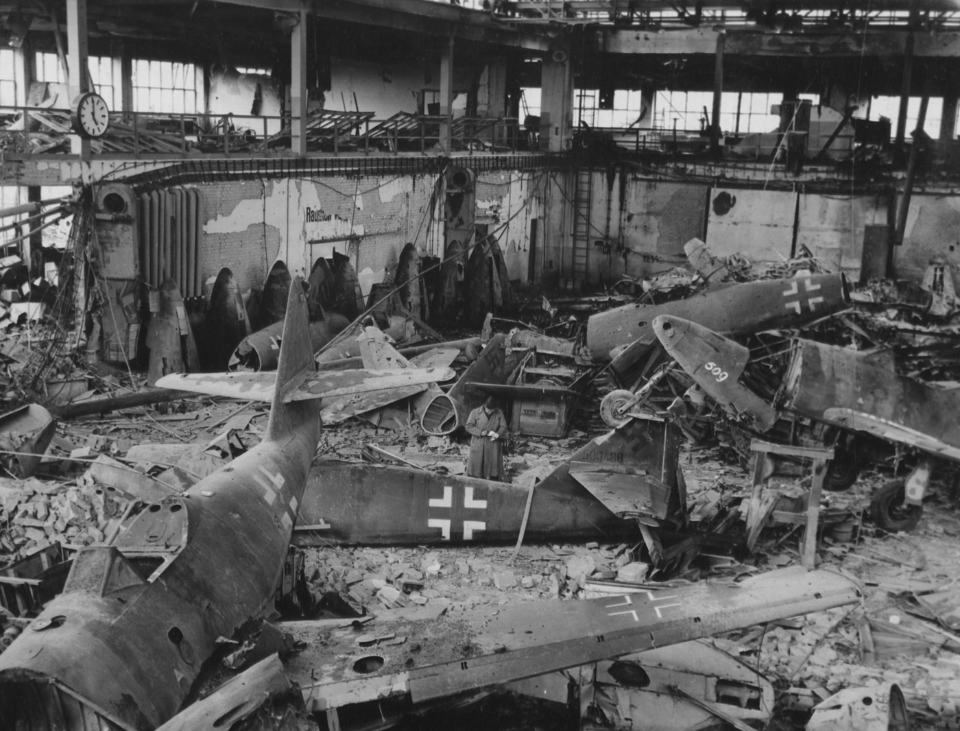 Me 262 production facility destroyed by Allied bombers