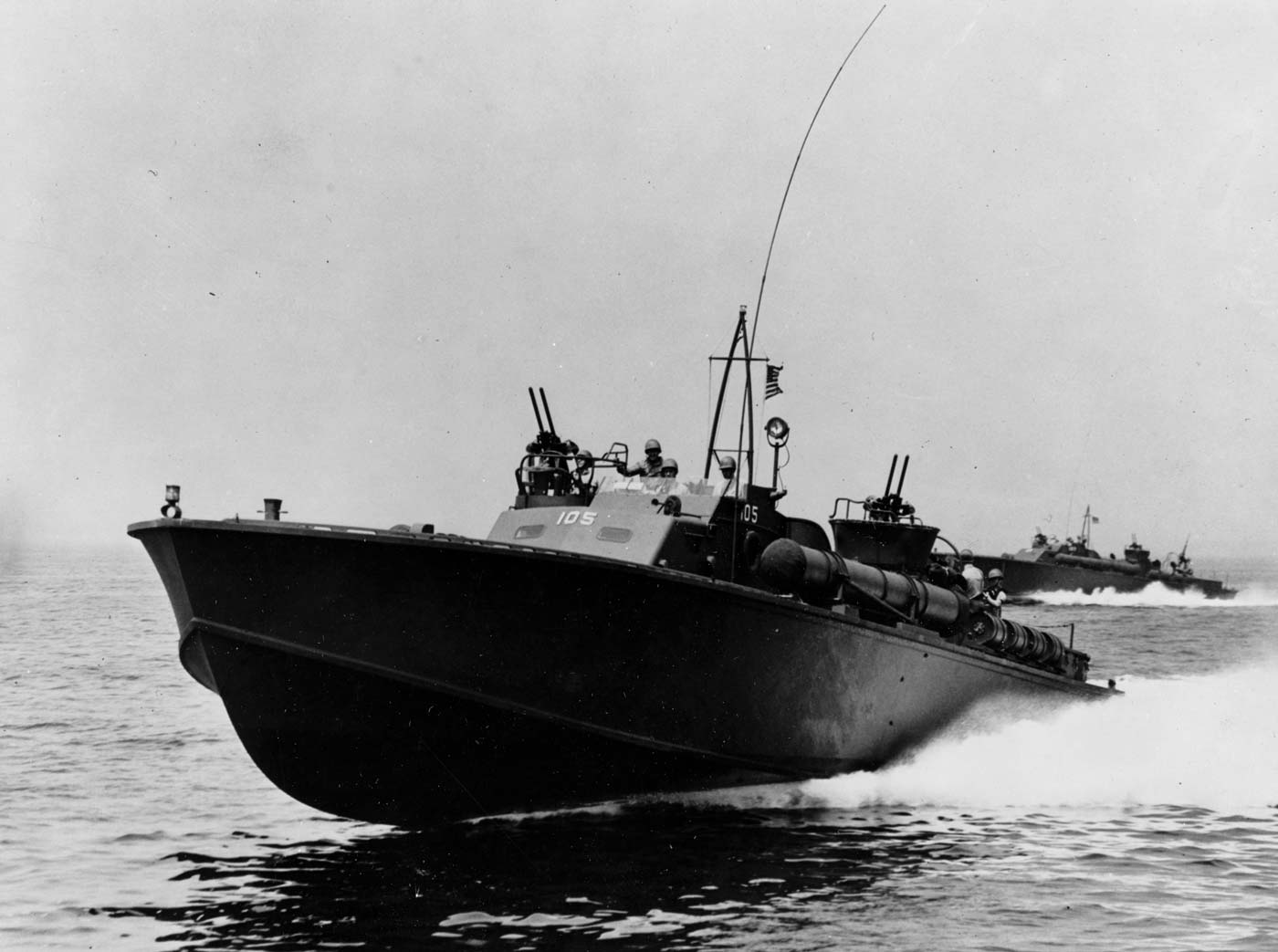 PT-105 training PT boat during World War II
