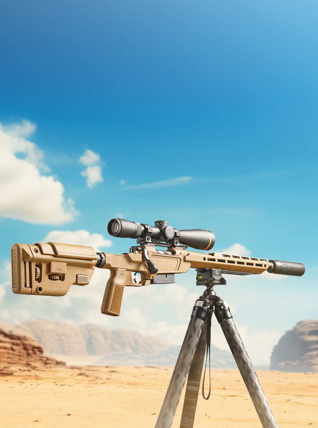 Rear section of the Springfield Armory Model 2020 Heatseeker featuring the B5 Systems CPS stock. The stock includes an adjustable cheek riser and multiple settings for length of pull. It attaches to a standard buffer tube, making it AR-compatible. QD sling points are located on both sides. This stock offered consistent support during the Springfield Armory Model 2020 Heatseeker review.