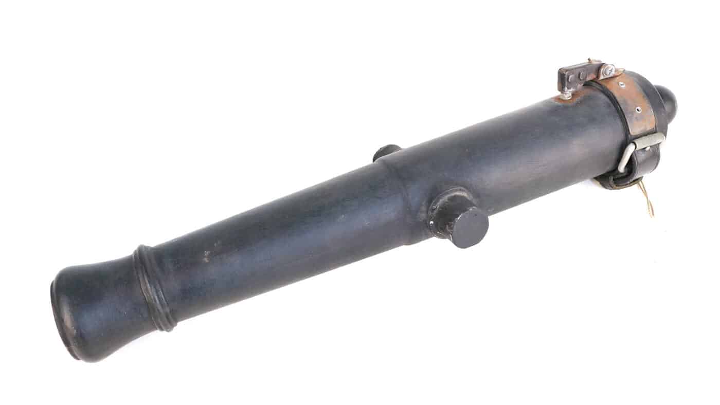 cannon barrel used in the construction of this home made blackpowder artillery piece