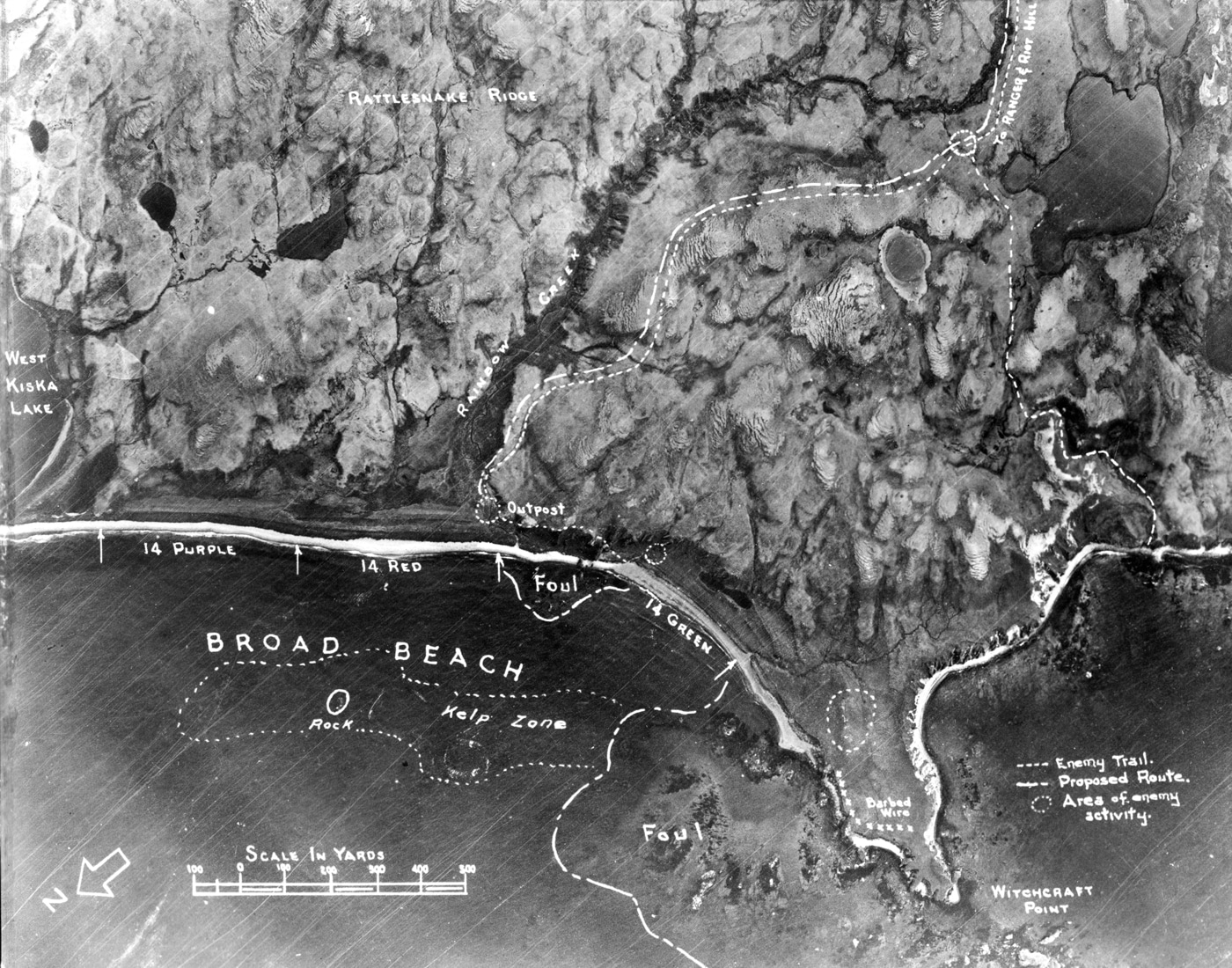 landing zones on Kiska Island Operation Landcrab