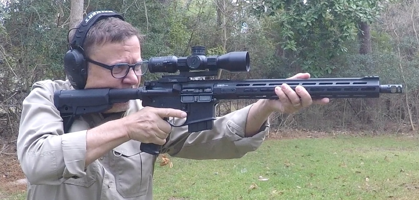 author testing the rifle scope